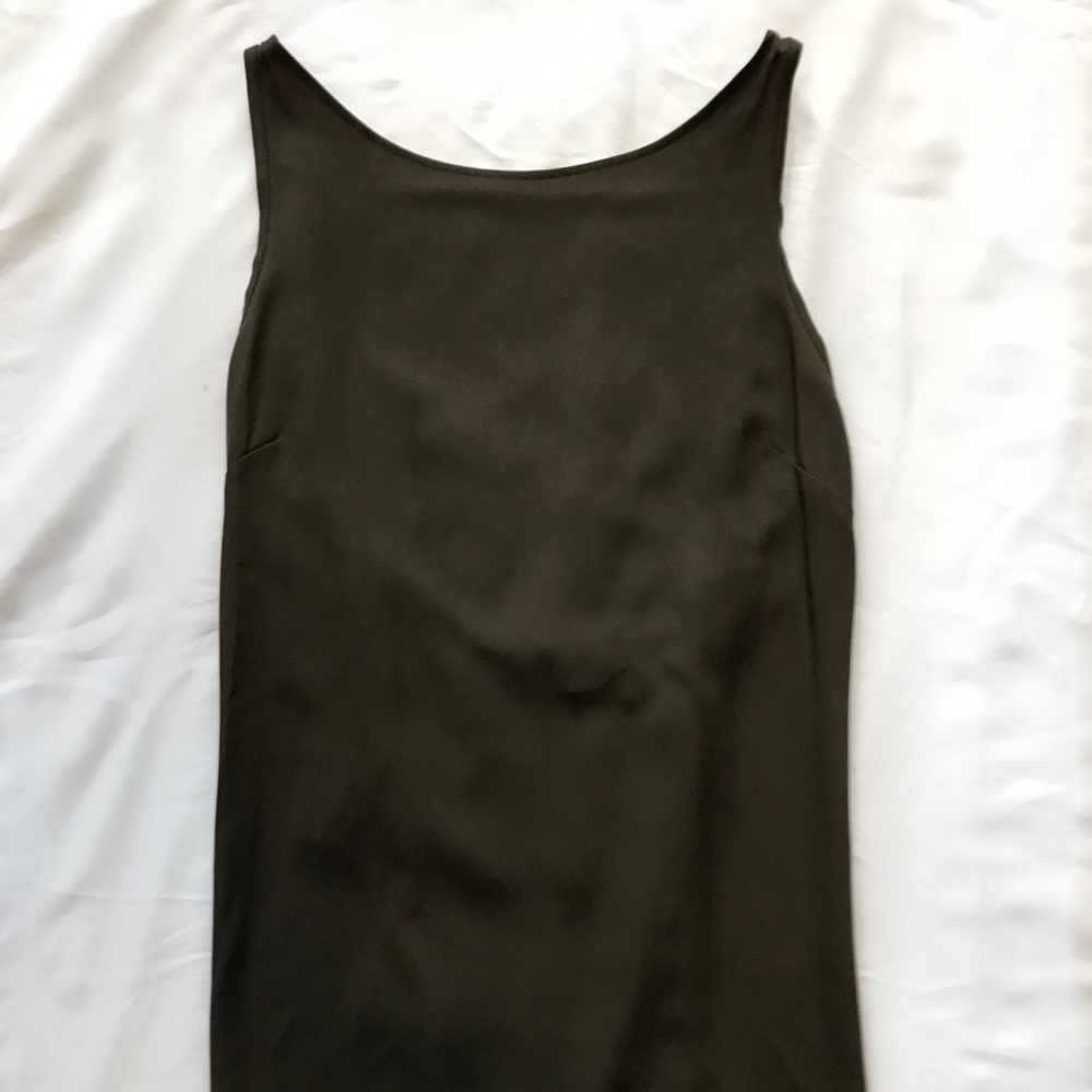 Olive green tank with tassel back